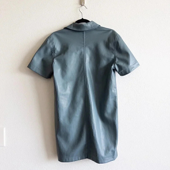 NEW 7 For All Mankind Faux Leather Shirt Dress Button Down Size Small - Picture 5 of 7